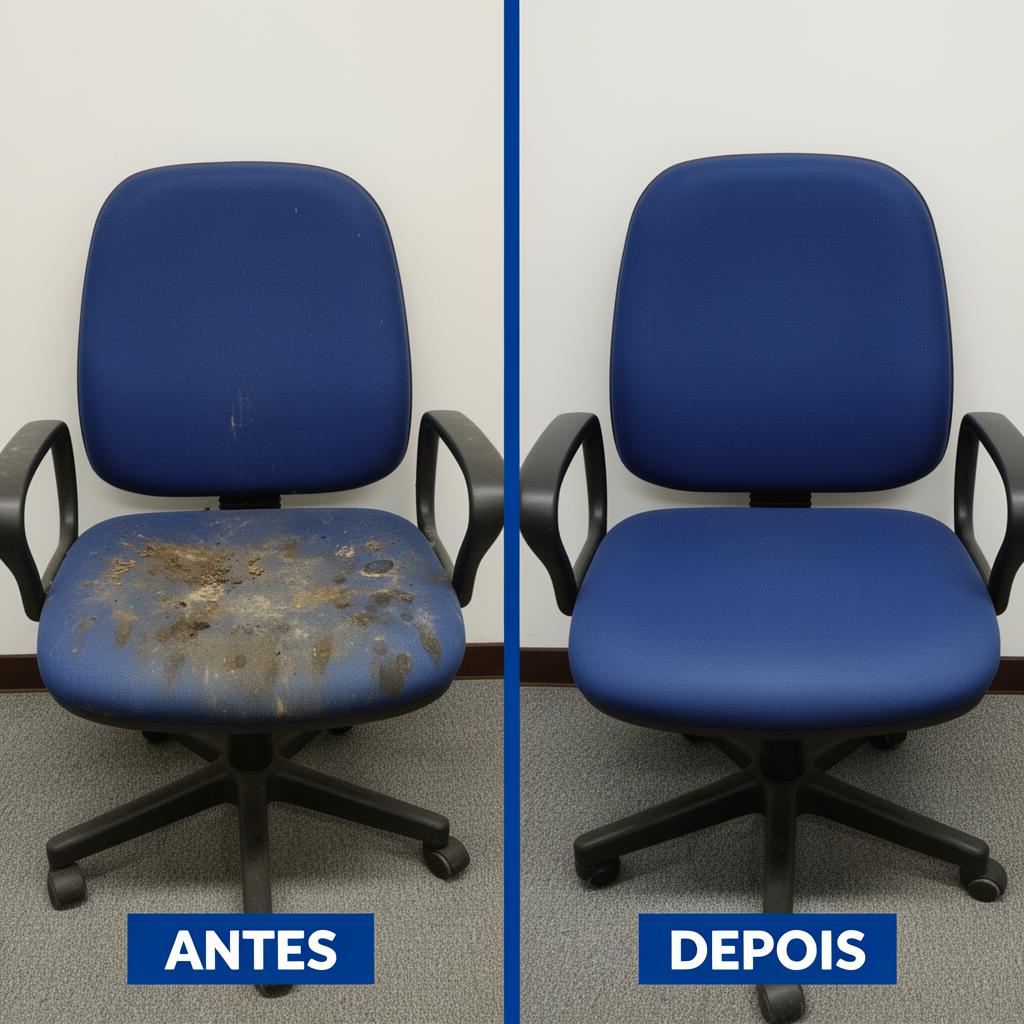 Antes e depois — Cadeira de escritório